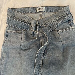 Agolde paper bag baggy light wash jeans